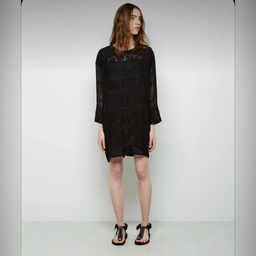 SOLD // Isabel Marant Embroidered Silk Dress Black Size 36 / Small - Picture 14 of 14